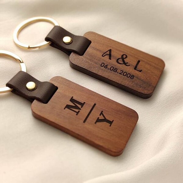 Wooden Key Ring Etsy
