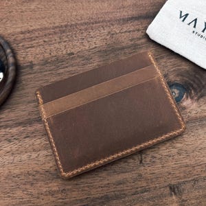 Porte-carte cuir véritable personnalisable – Cadeau Fête des Pères – Gravure et photo en option – Carte photo portefeuille