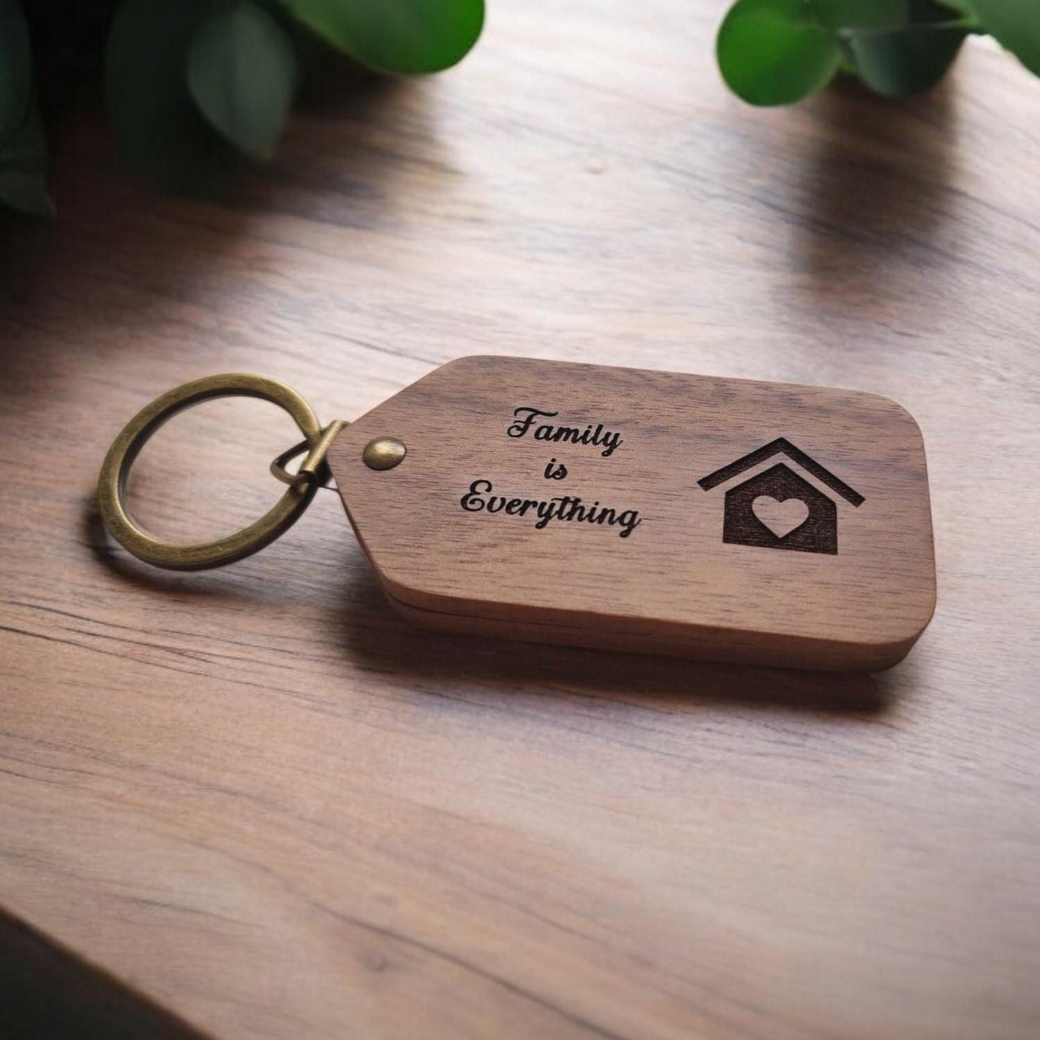 CrisPhy Set 4 Portachiavi Personalizzati Con Foto – Esagonali In Legno, 6x6 Cm, Per Regali Eventi