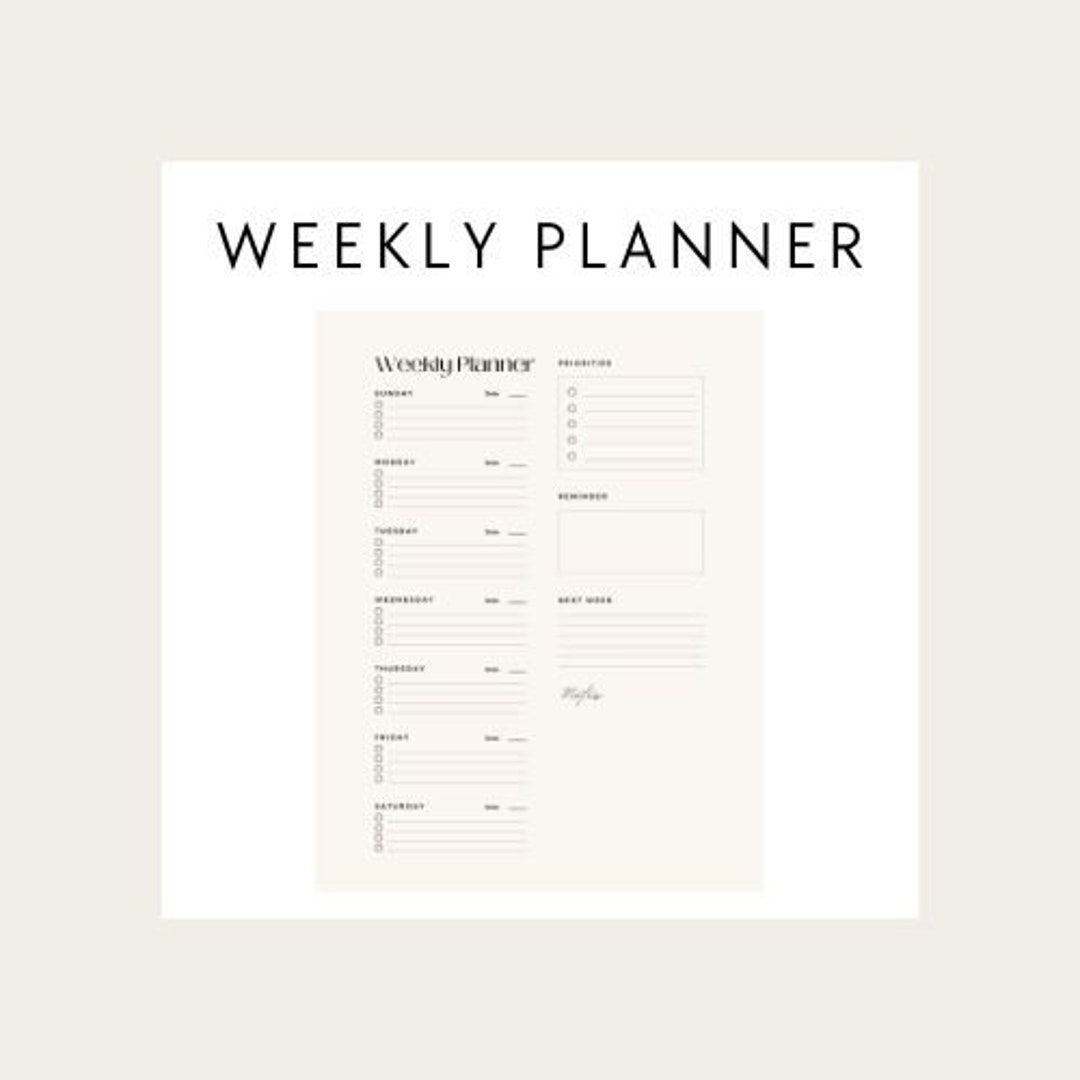 Minimalist Weekly Planner 2024 - Etsy