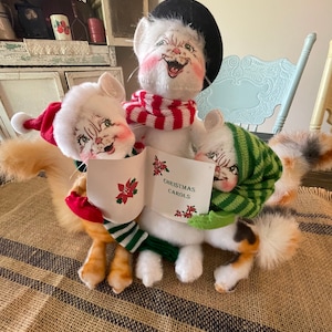 Large Anna-Lee Christmas Three Cats Caroling Anna-Lee Christmas