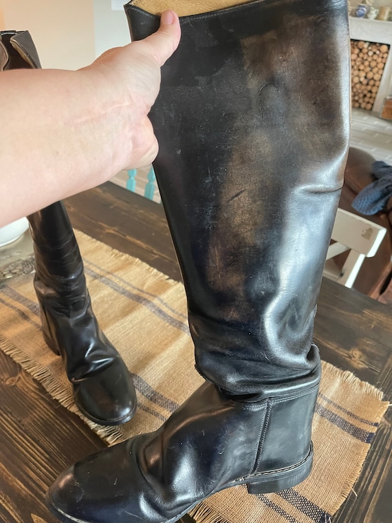 Vintage equestrian riding boots vintage leather b… - image 9