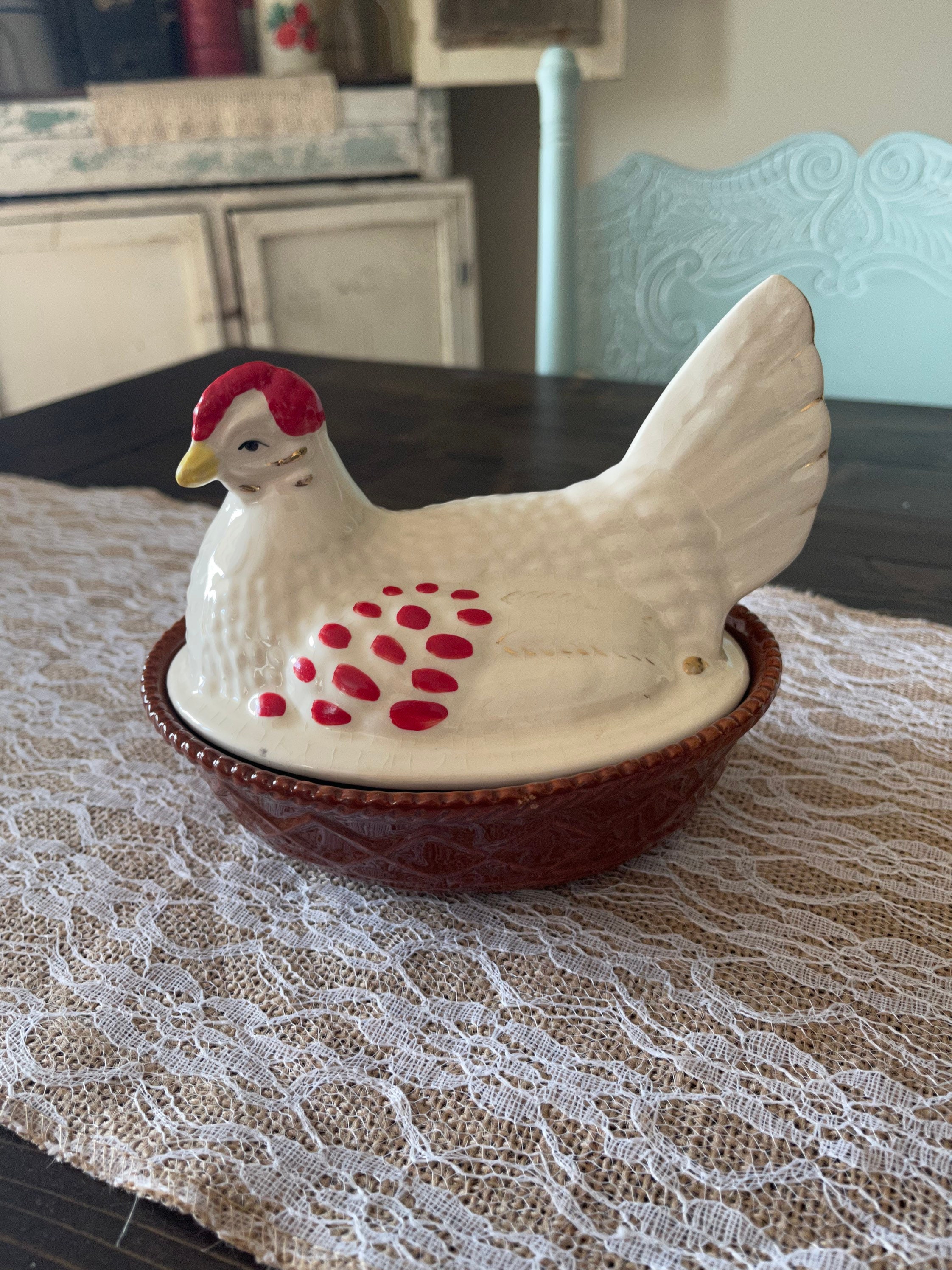 Vintage nesting chicken bowl chicken collectible vintage Etsy