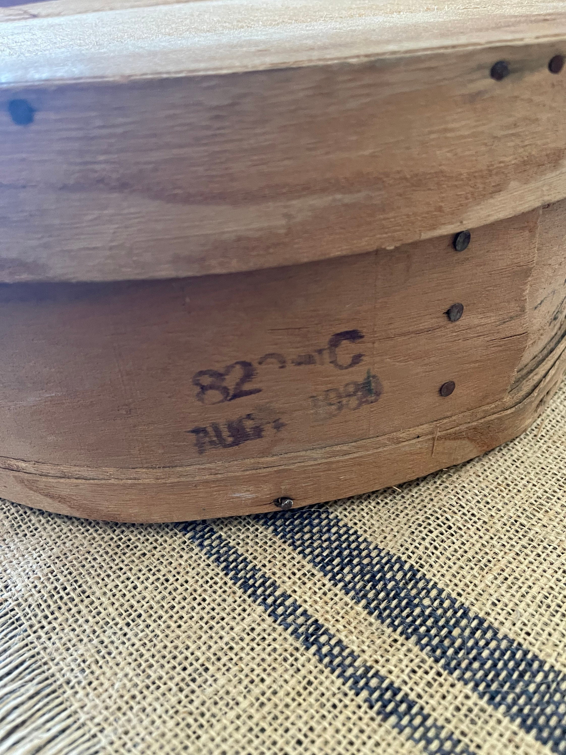 Vintage Cheese Box With Number Large Antique Cheese Box Vintage Round