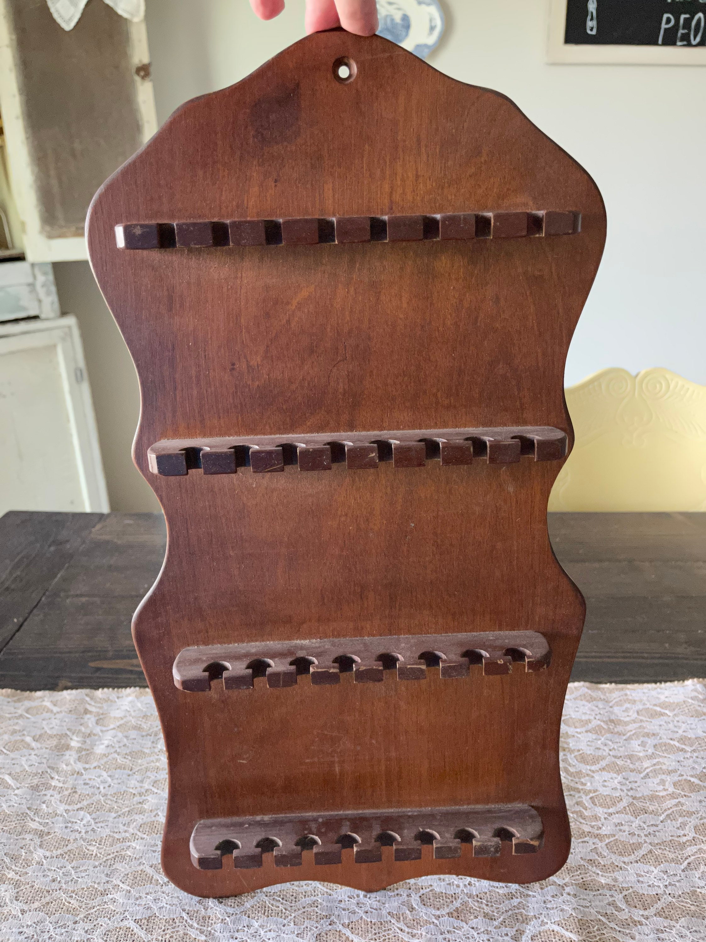 Vintage Wood Spoon Rack Spoon Collection Rack Spoon Holder Etsy UK