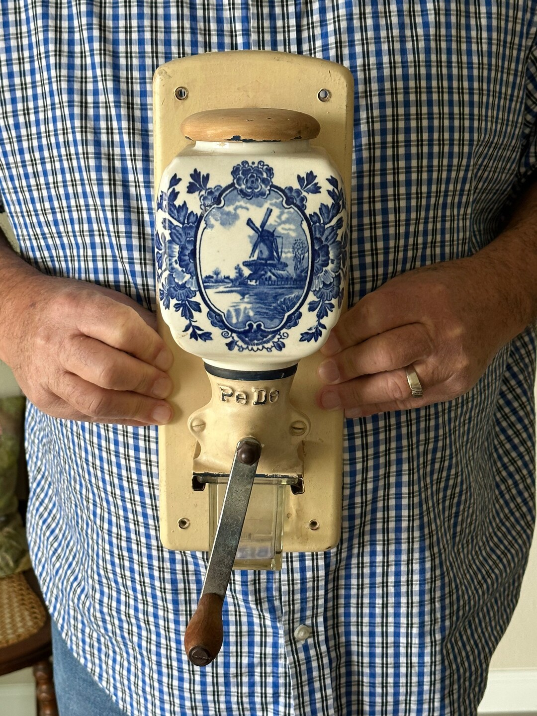 Vintage Blue Delft Coffee Grinder Antique Blue Delft Coffee Etsy