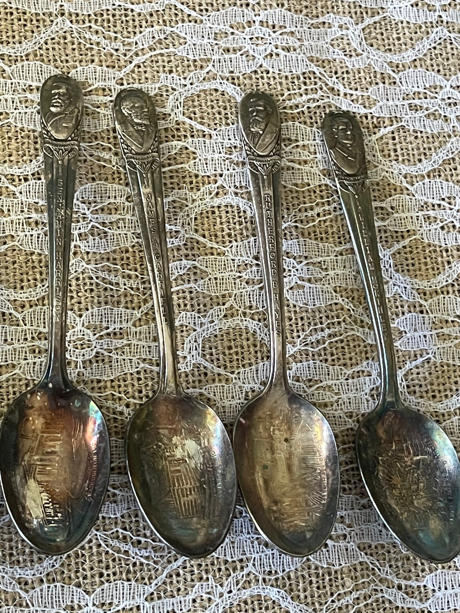 Set of six silver presidential spoons collector spoons vintage Etsy