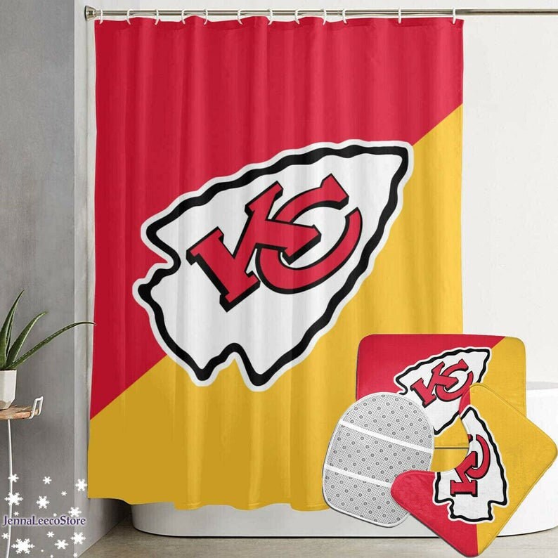 Kansas City Chiefs Bathroom Set Kansas City Chiefs Rug Etsy
