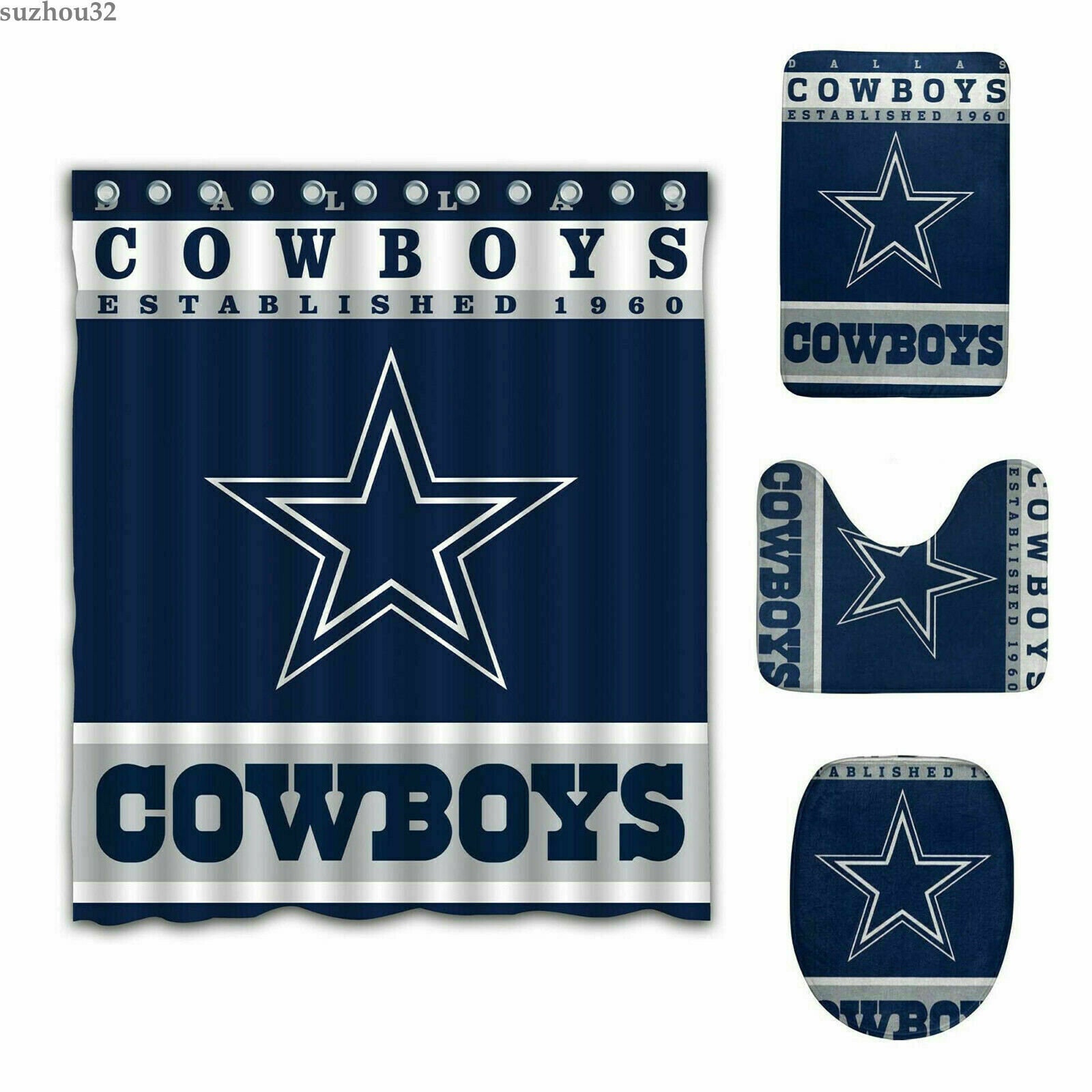 Dallas Cowboys Shower Curtain Bathroom Nonslip Rugs Set Etsy