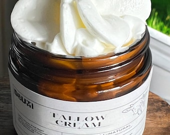 Luxurious Tallow Whipped Cream with Lavender & Palmrose, Hydrating - Lightweight Moisturizer