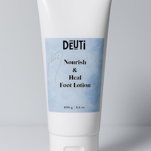Deguthi Foot Cream for Cracked Heels, Urea, Copaiba, Calendula | Deep Moisture for Dry Feet, Callus & Heel Repair | 3.4 Oz