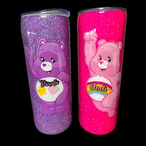 Care Bears Custom- with real glitter Tumbler-SPORTS Tumbler 20oz- 30oz- choose up to Two Lids