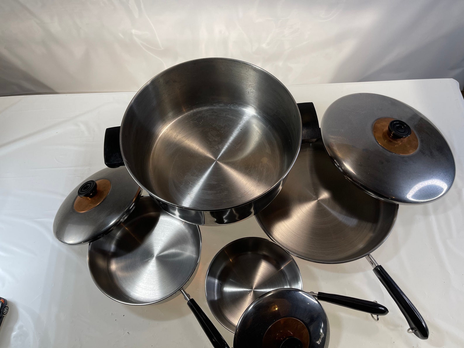 Vintage 1801 Revere Ware Copper Bottom Cookware 8 Piece Set Etsy