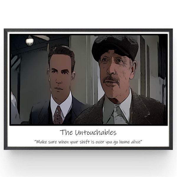 The Untouchables Movie Poster Sean Connery Bedroom Wall Art Man Cave Fanart Christmas Gift Comic Style Print Gifts under 20