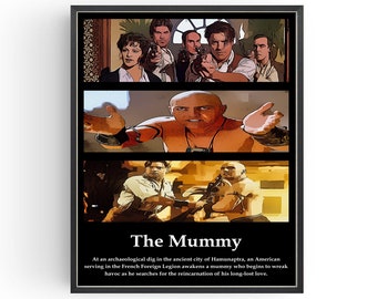 The Mummy Movie Poster: Comic Style Bedroom Wall Art