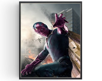 Vision Avengers Endgame Movie Poster WandaVision Wall Art Classic Films Man Cave Birthday Gifts under 20