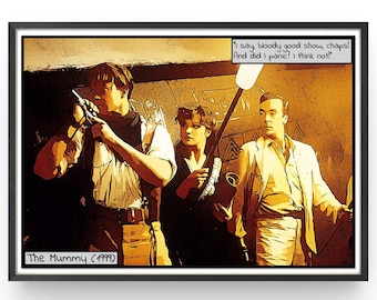 The Mummy Movie Poster Brendan Fraser Bedroom Wall Art Print Fanart Unique Birthday Christmas Gift Comic Style Gifts