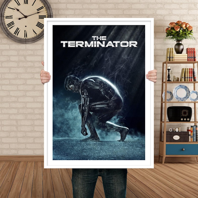 Terminator Position The Terminator Movie Poster Arnold Schwarzenegger Wall Art Classic ...