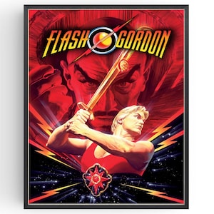 Flash Gordon Movie Poster Brian Blessed Wall Art Classic Films Man Cave Prints  Birthday Gifts