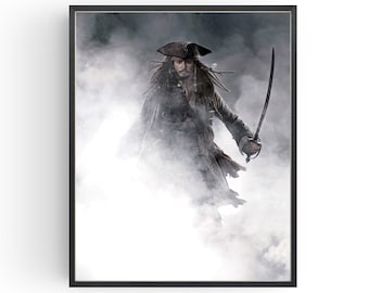 Pirates of the Caribbean Movie Poster Johnny Depp Wall Art Classic Films Man Cave Prints Birthday Gifts under 20