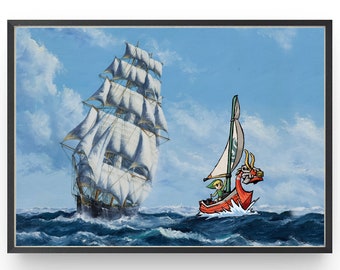 Stampa artistica di Legend of Zelda: Link Racing Tall Ship