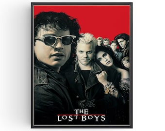 Póster de la película Los muchachos perdidos: Impresión artística de una película de vampiros de los años 80