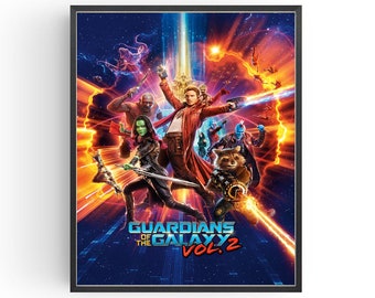 Guardians of the Galaxy Movie Poster Chris Pratt Wall Art Classic Films Man Cave Birthday Gifts under 20