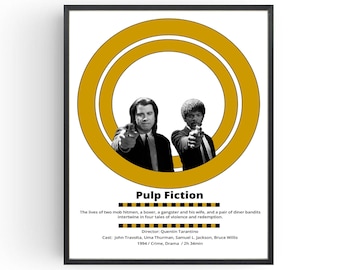 Póster de la película Pulp Fiction: Impresión artística de Tarantino