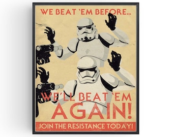 Star Wars Propaganda Movie Poster Wall Art Classic Films Man Cave Birthday Gifts under 20
