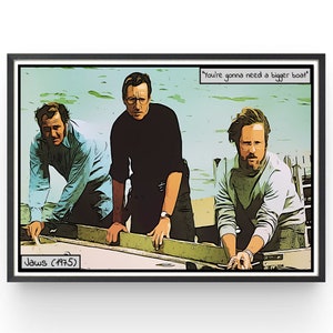 Póster de la película Tiburón: Impresión artística de estilo cómic