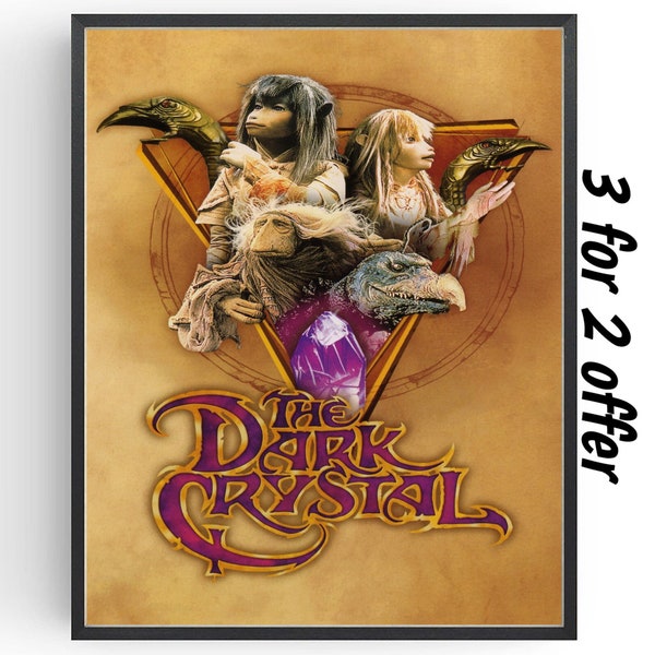 The Dark Crystal Movie Poster Wall Art Classic Films Man Cave Prints Birthday Gifts under 20