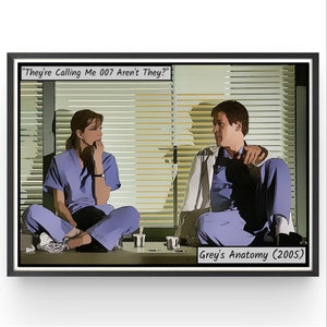 Grey&#39;s Anatomy Poster Ellen Pompeo George O&#39;Malley Bedroom Wall Art Movie Fanart Comic Style Print Birthday Gift Ideas