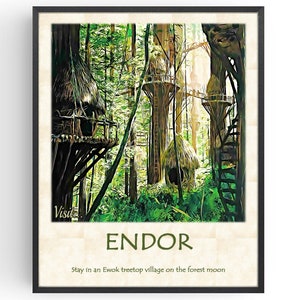 Star Wars Endor Ewok Movie Travel Poster Stampe vintage Fan Art Man Cave Regali di compleanno sotto i 20