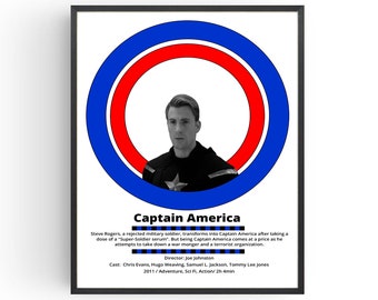 Captain America Movie Poster: Minimalist Wall Art