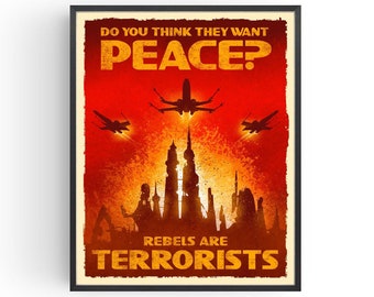 Star Wars Propaganda Movie Poster Wall Art Classic Films Man Cave Birthday Gifts under 20