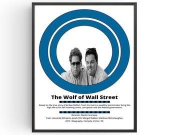 The Wolf of Wall Street Movie Poster Leonardo DiCaprio Bedroom Wall Art Print Birthday Gifts