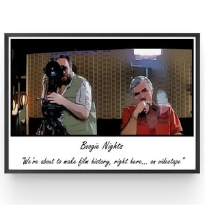 Boogie Nights Movie Poster Burt Reynolds Bedroom Wall Art Fanart Birthday Christmas Gift Comic Style Print Gifts under 20
