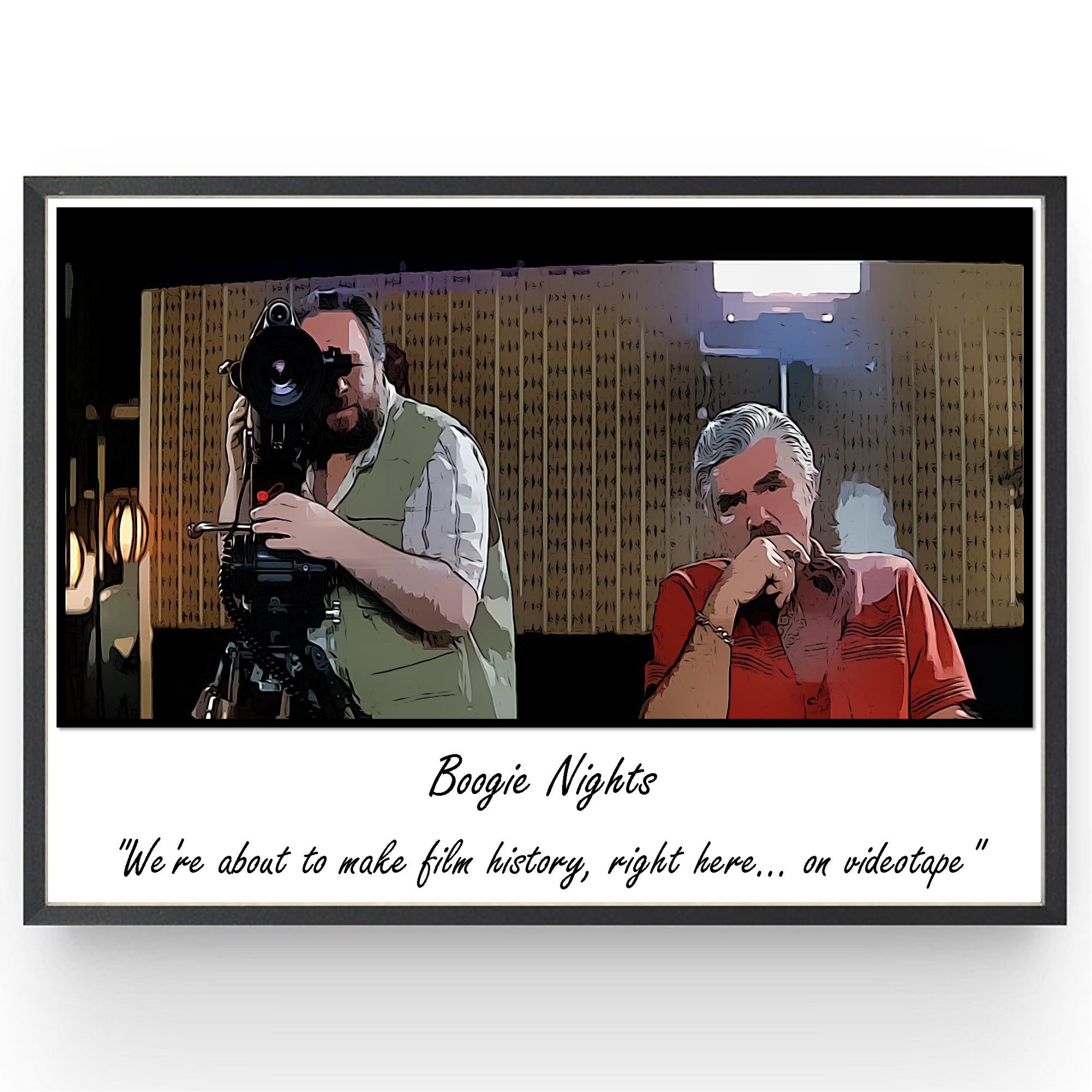 Boogie Nights Movie Poster Burt Reynolds Bedroom Wall Art Fanart Birthday Christmas Gift Comic Style Print Gifts under 20
