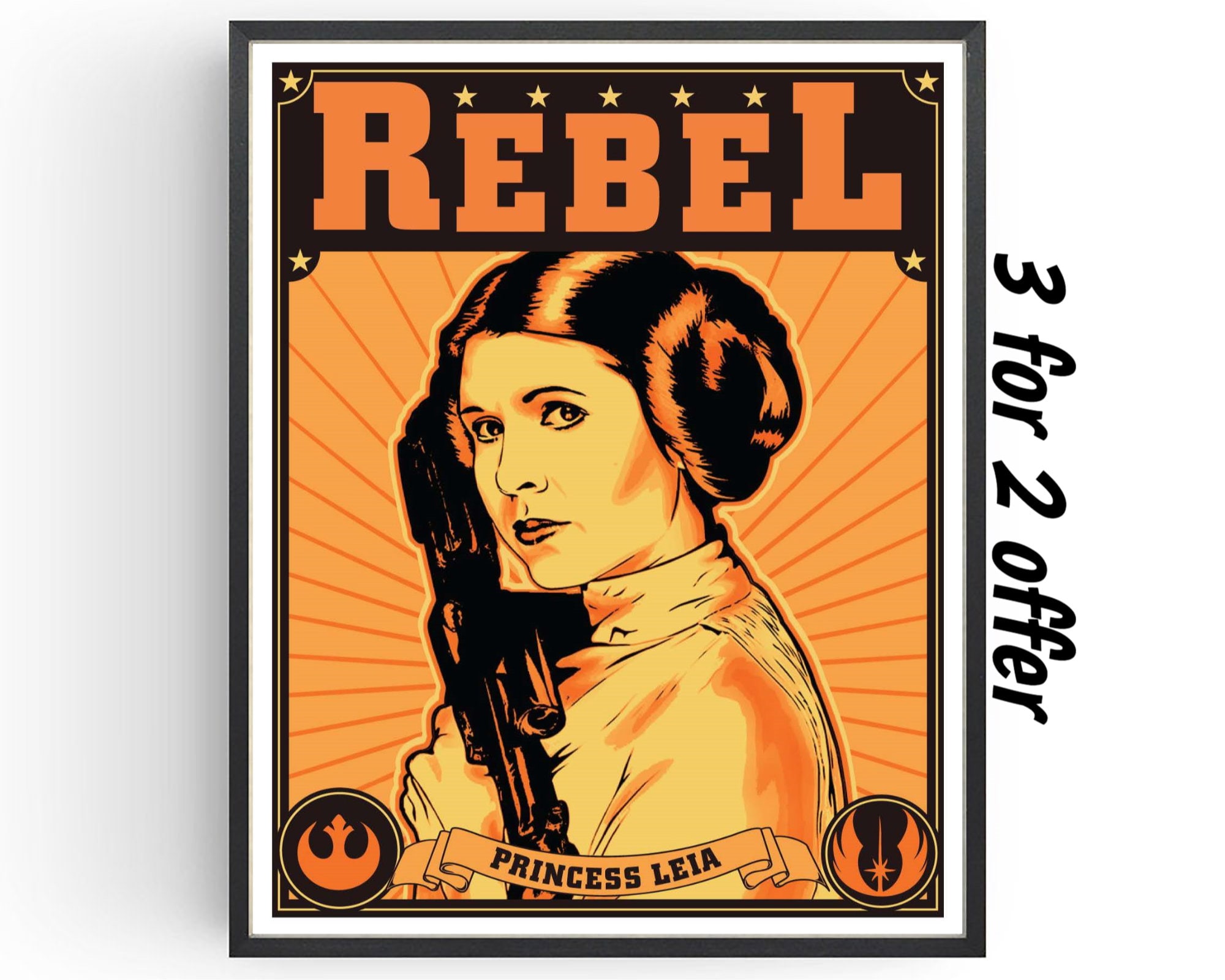 Star Wars Propaganda Movie Poster Princess Leia Wall Art Classic Films Man Cave Birthday Gifts under 20