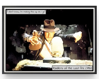Indiana Jones Raiders of the Lost Ark Comic Art Movie Poster