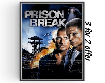 Prison Break Poster Wentworth Miller Wall Art Classic TV Man Cave Prints Birthday Gifts under 20