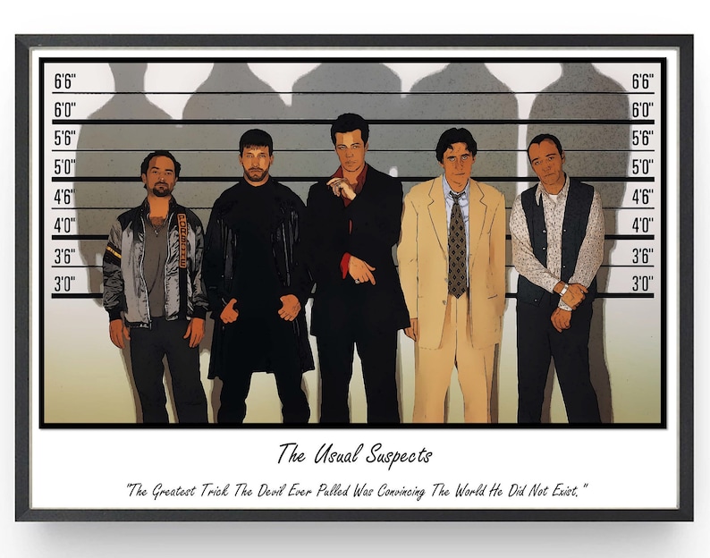 The Usual Suspects Movie Poster Kevin Spacey Bedroom Wall Art Fanart Man Cave Christmas Gift 