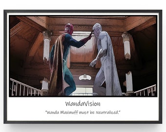 WandaVision Comic Art Print, White Vision Fanart