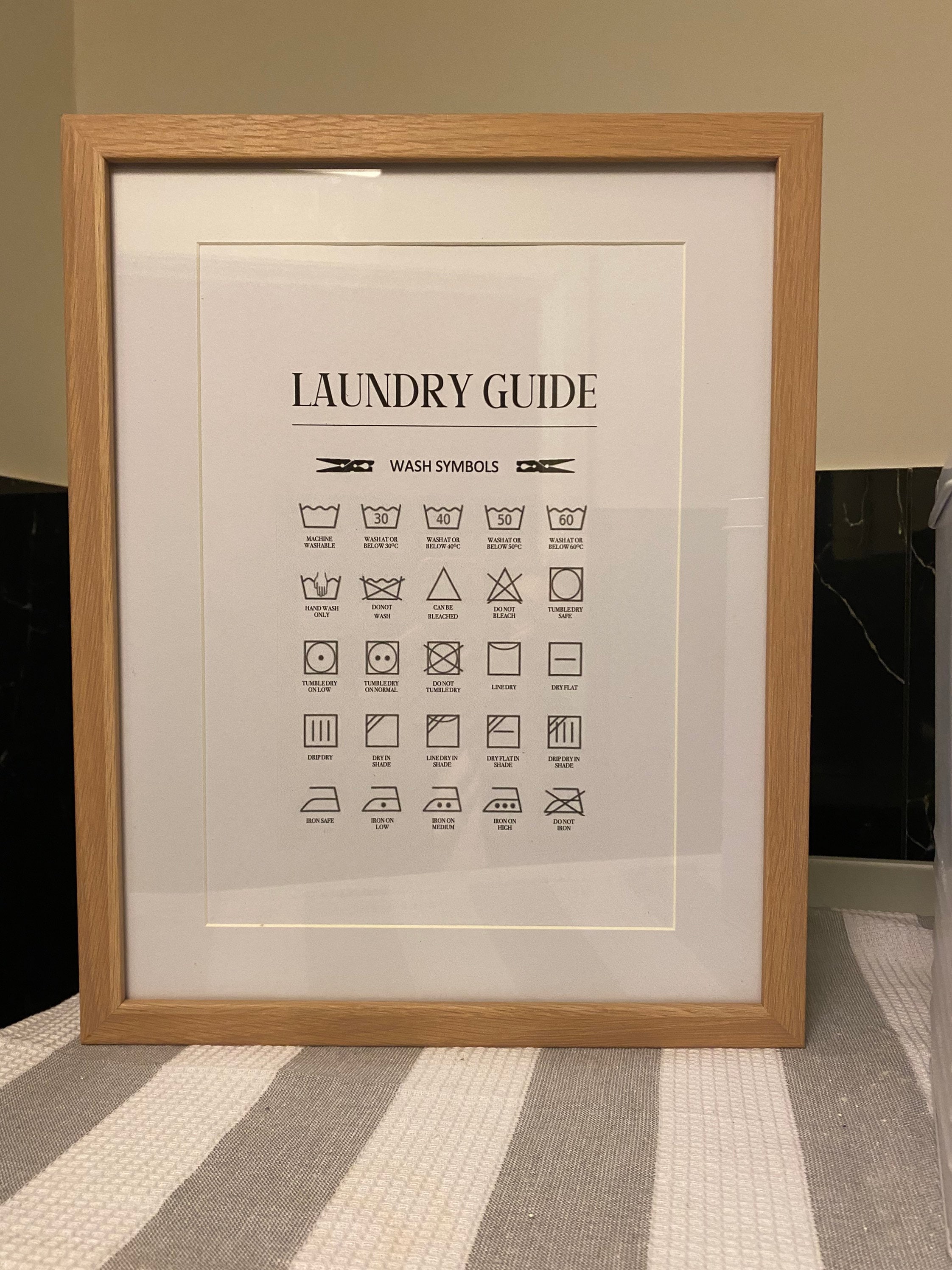 Framed Print Laundry Symbol Guide Etsy