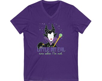 Maleficent Unisex V-Neck Shirt for Women Halloween , Malificent V Neck T Shirt, Villain Shirt, Villian Shirt, Villain tshirt for woman