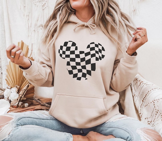 Disney Mickey Checkers Classic Unisex Pullover Hoodie – Perfect for Disneyland & DisneyWorld Adventures