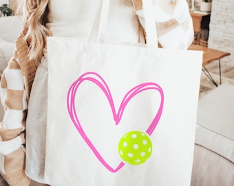 Pickleball Canvas Tote Bag - Pickleball Shopping Bag - Ideal for Pickleball Gear - Great for Team Gifts - Gift for Pickleball Player