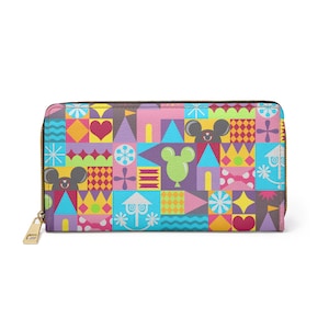 Cartera con cremallera inspirada en Disneyland Popcorn Box con colorido patrón de Mickey: ¡regalo perfecto para los fanáticos de Disneyland! Accesorios Disney
