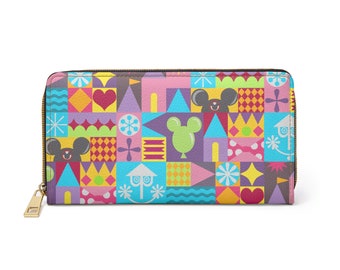 Disneyland Popcorn Box Inspired Zippered Wallet with Colorful Mickey Pattern - Perfect gift for Disneyland Fans! Disney Accessories