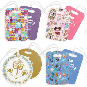 Personalized Disney Luggage Tag, Disneyland Luggage Tag with Custom Name, DisneyWorld Luggage Tag, Gift for Disney Fan, Acrylic Luggage Tag